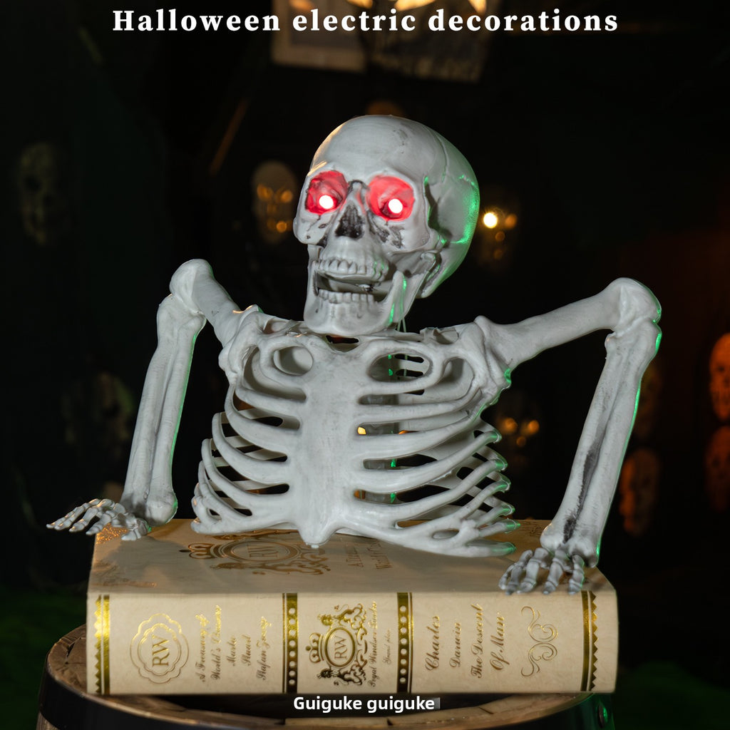 Glowing Half-Body Skeleton Decor