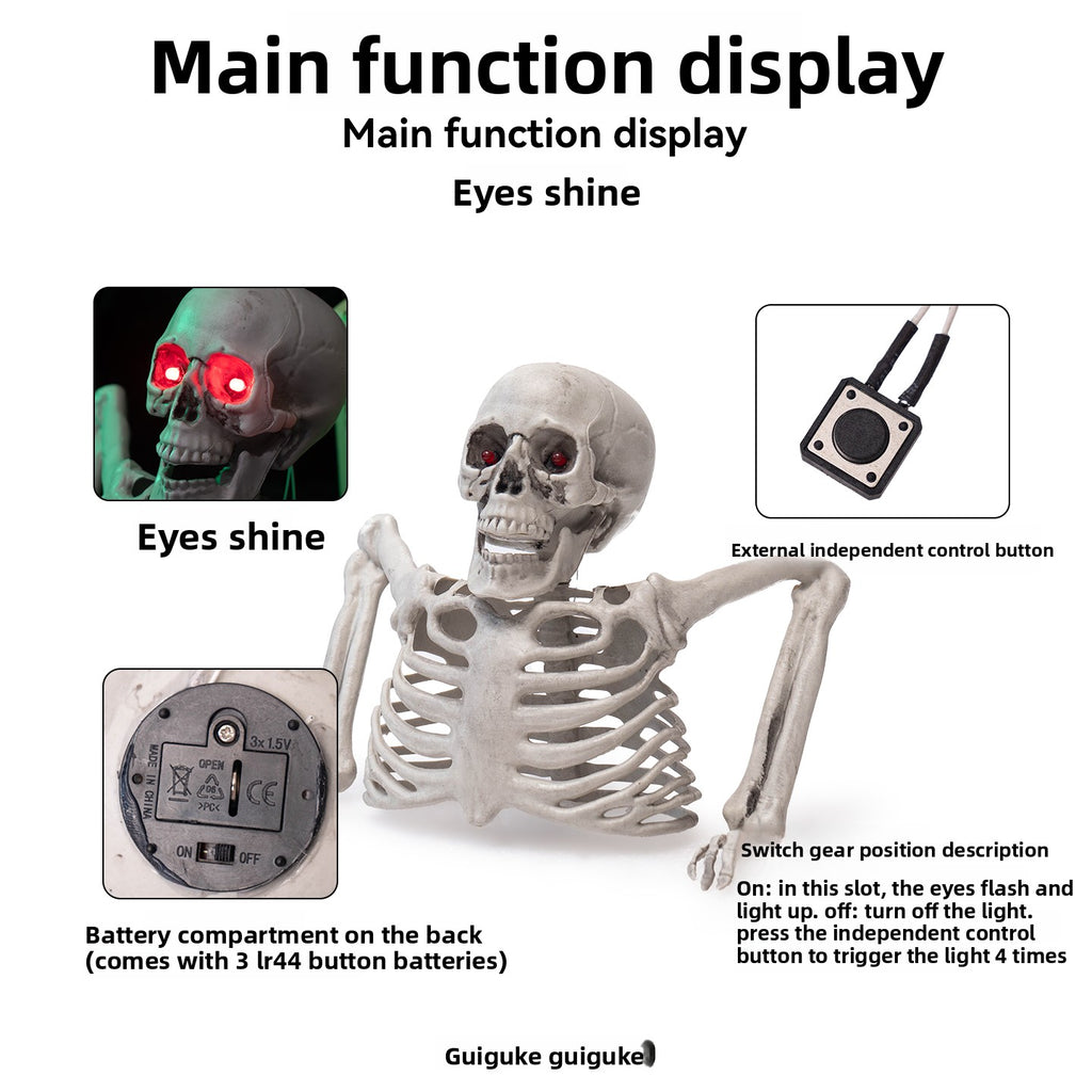 Glowing Half-Body Skeleton Decor