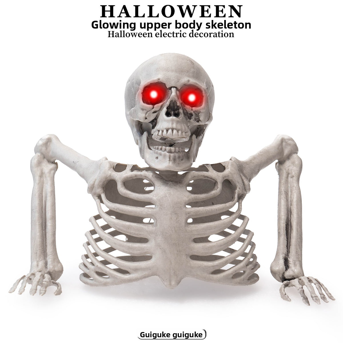 Glowing Half-Body Skeleton Decor
