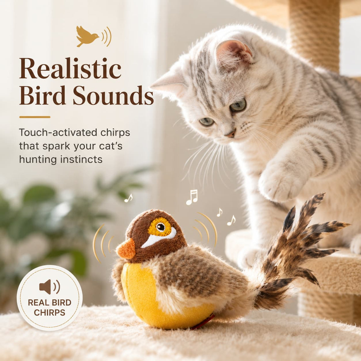 Interactive Plush Cat Toys with Sound
